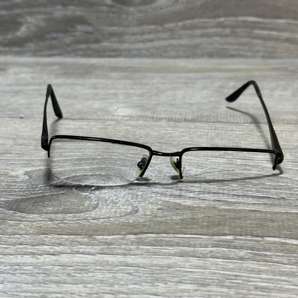 Ray-Ban RB6154 2576 Eyeglass Frames 54-17-140 Semi-Rimless Rectangle Black Metal